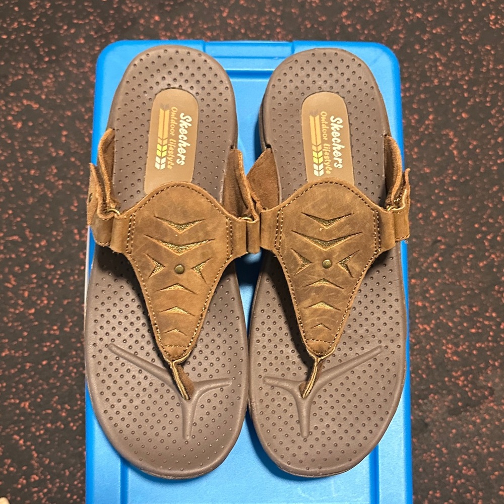 Skechers Tan Slide Sandals